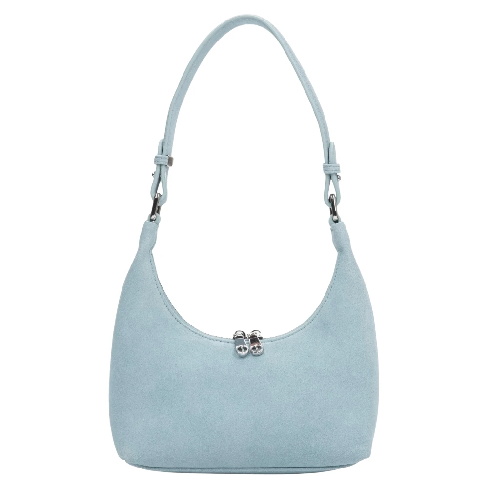 Estro Women's Blue Half-Moon Velour Shoulder Bag - Shoulder Bags - One Size - Bags