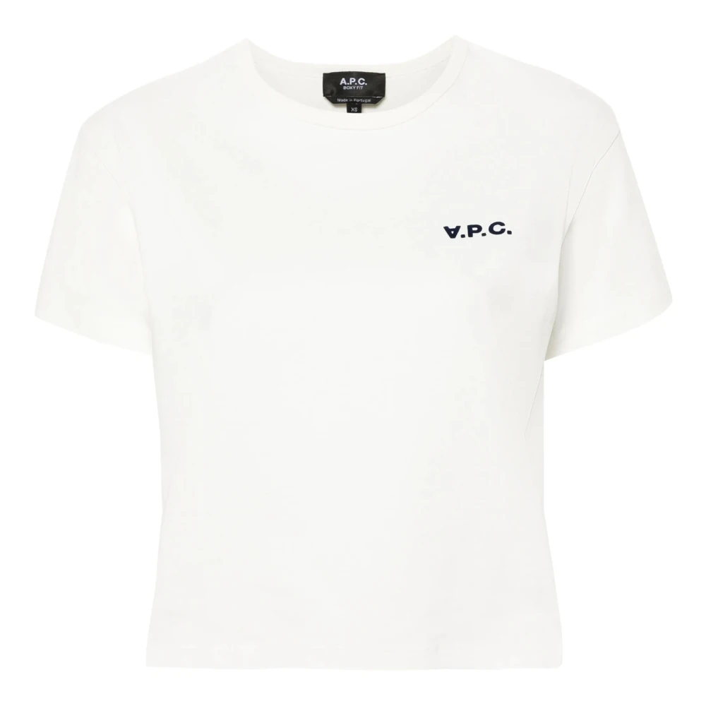 A.p.c. Kvinno Vit Toppar Dam, S, Bomull, Boxy Petit Vpc T-Shirt
