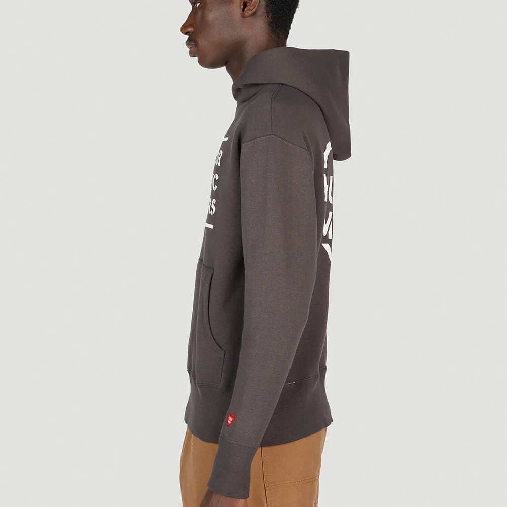 Human Made Tekst Print Hoodie Sweater Black Heren