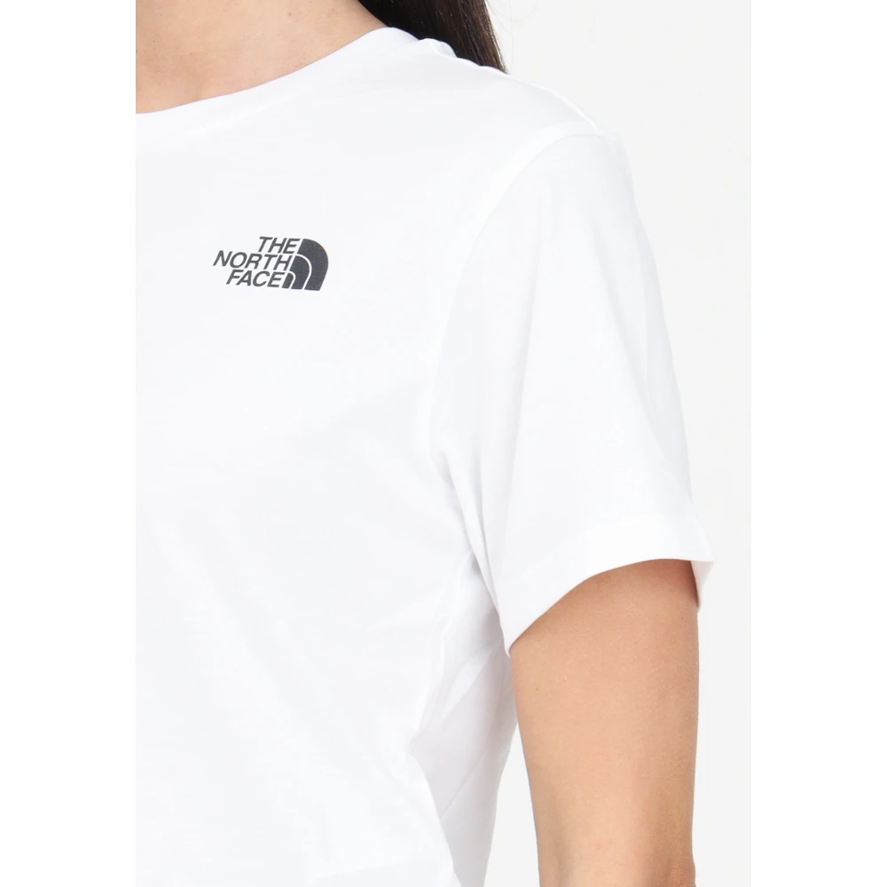The North Face Wit Kort Taille T-shirt Simple Dome White Dames