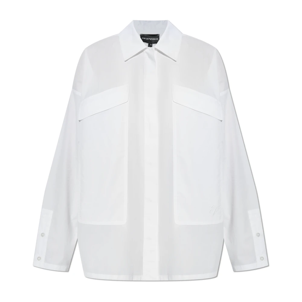 Emporio Armani Vrouw Wit Overhemd Met Zakken