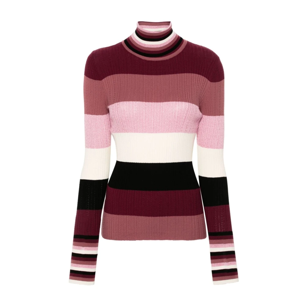 Liu Jo Metallic Kleurblok Trui Rolhals Multicolor Dames