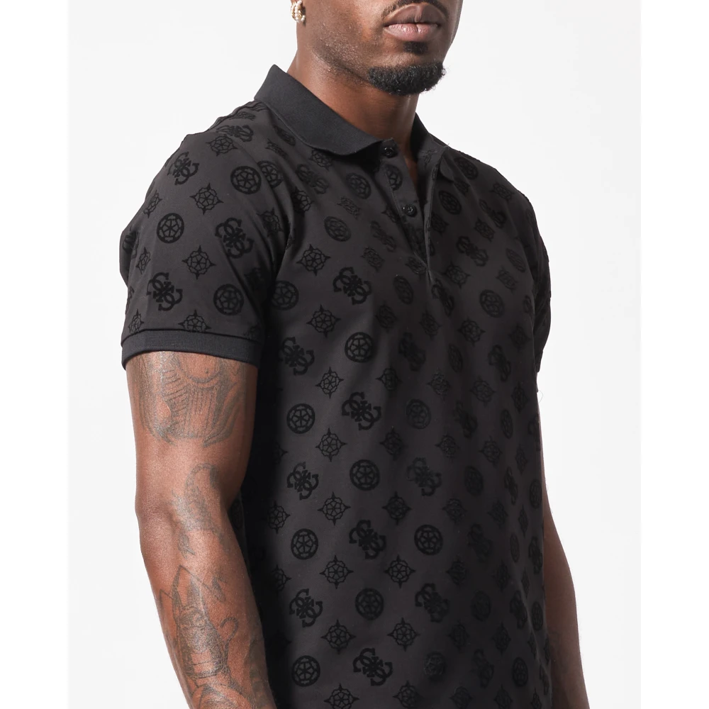 Guess Zwarte Polo T-shirts en Polos Black Heren