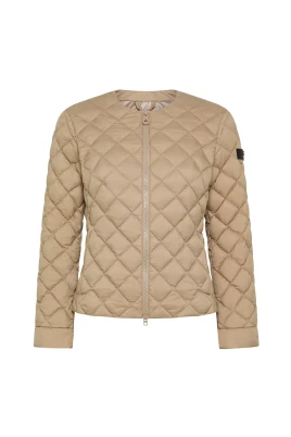 Lätt Beige Quiltad Jacka