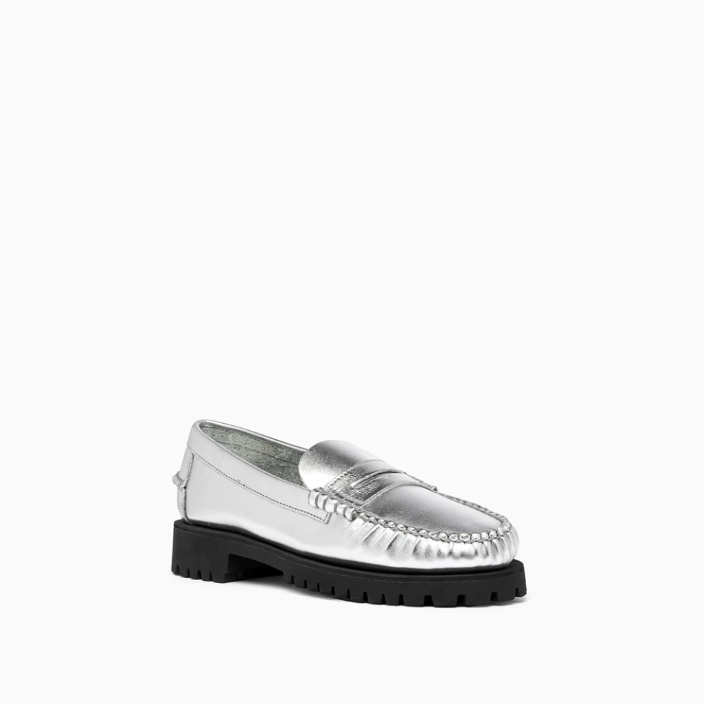 Sebago Metalen Loafers met Lug Moccasins Gray Dames