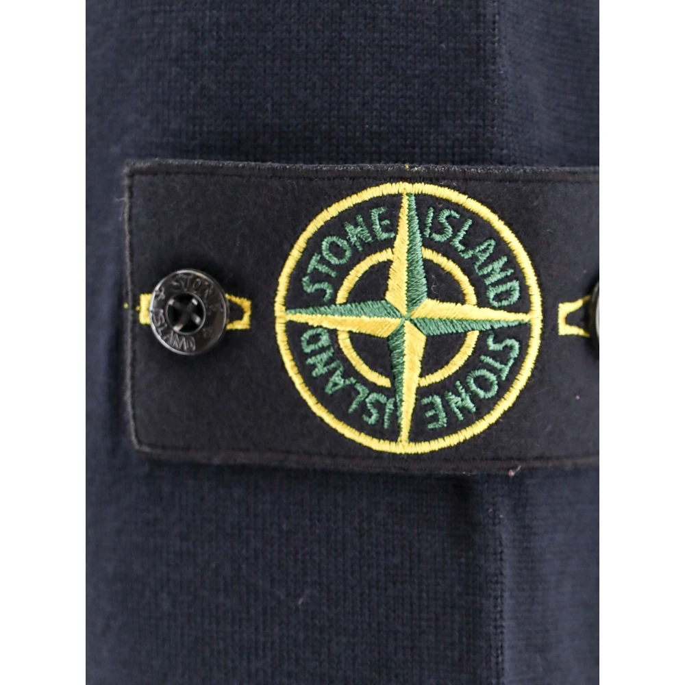 Stone Island Blauwe Crew Neck Sweater Aw24 Blue Heren