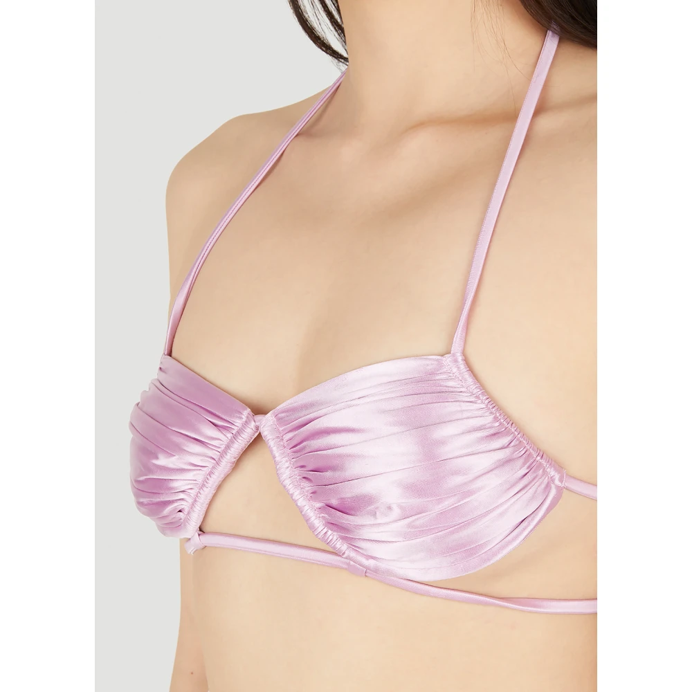 Isa Boulder Glanzende Halternek Bikini Top Pink Dames