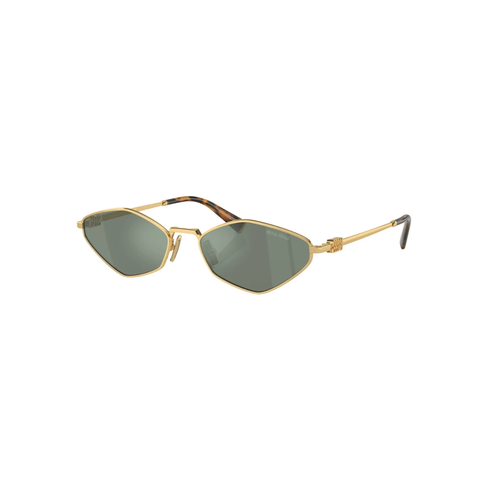 Miu Miu Green Woman Mu 56Zs 5Ak04m Sunglasses Metal Gold Geometric Normal - Image 3