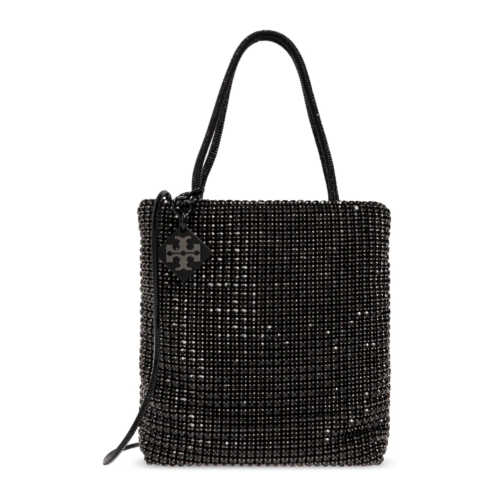 Tory Burch Axelväska Night Ow Mini med skimrande kristaller Black, Dam