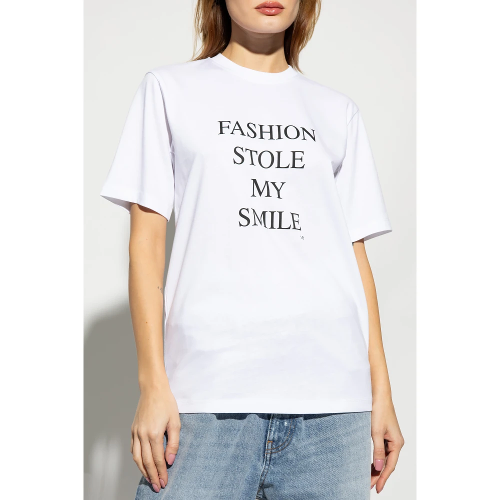 Victoria Beckham Bedrukt T-shirt White Dames