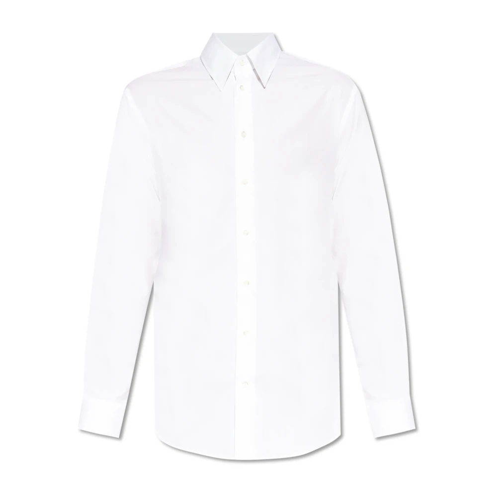 Emporio Armani Mannelijk Wit Overhemden Heren, 2XL, Katoen, Katoenen Overhemd