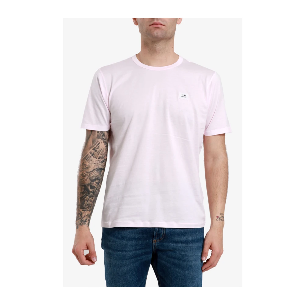 C.P. Company Roze Logo Print Crew-Neck T-shirt Pink Heren
