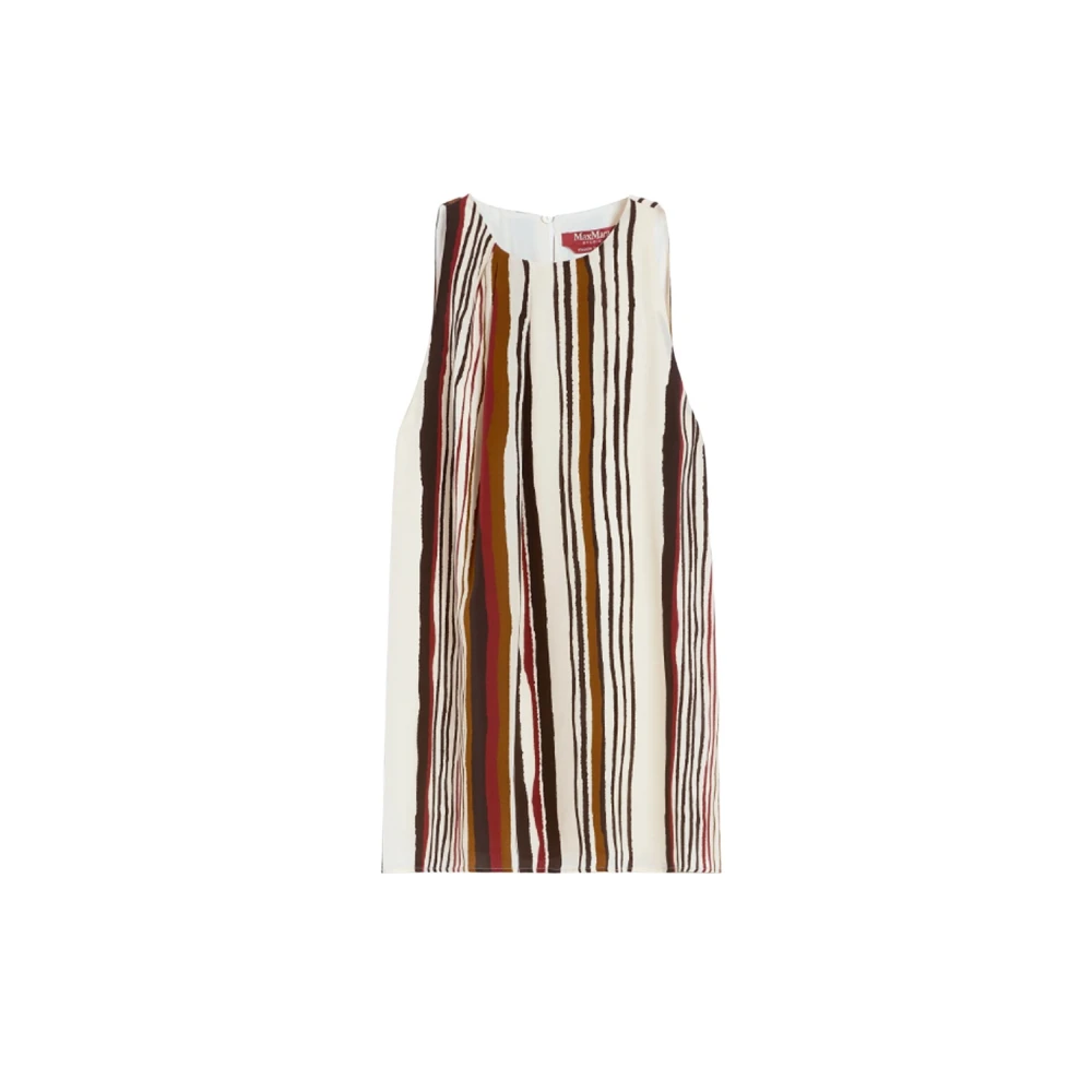 Max Mara Studio Women's Multicolor Sleeveless Tops, Xs, Sleeveless Top With Asymmetric Pleats