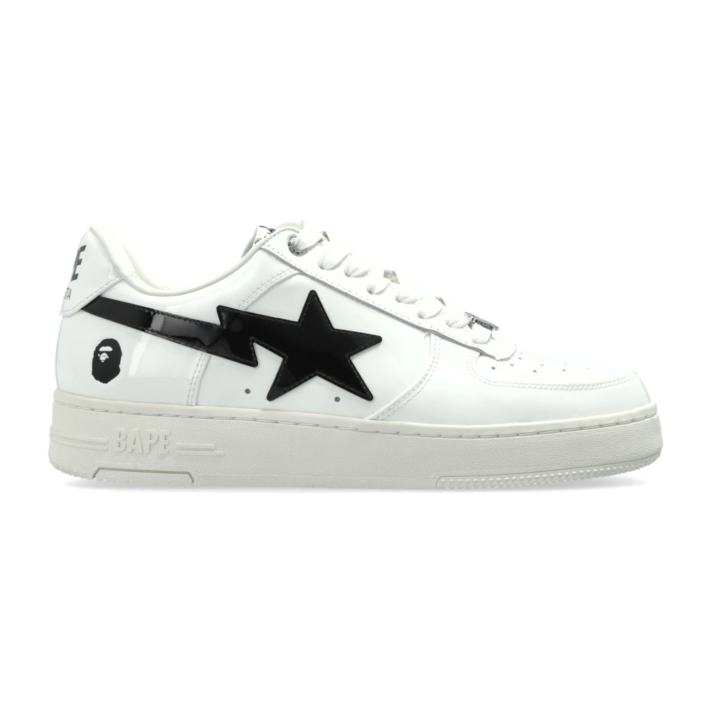 A Bathing Ape Men's White Sneakers, 7 Uk, Logo Sports Shoes