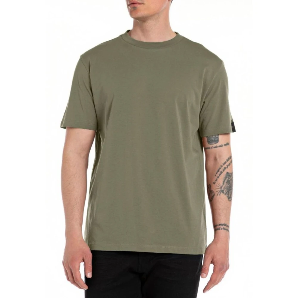 Replay Heren Logo T-shirt Green Heren