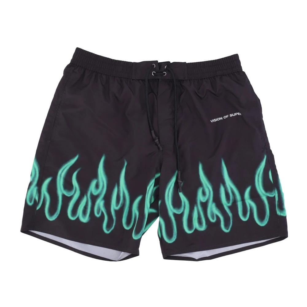 Vision OF Super Flames Zwemshorts Zwart Groen Black Unisex