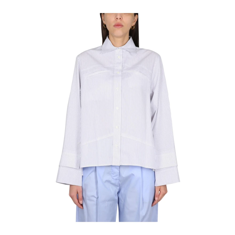 Jejia Women's Blue Striped Button-Up Shirt