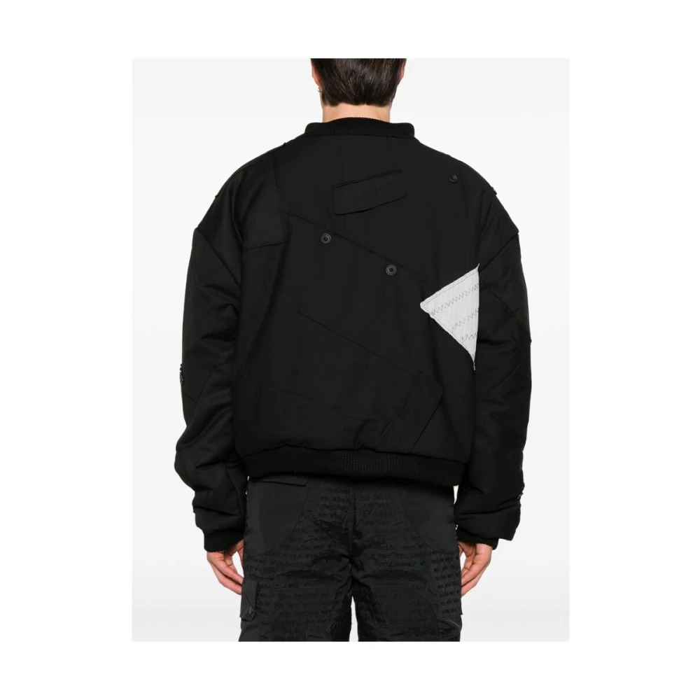 Who Decides War Zwarte Gewatteerde Patchwork Jas Black Heren