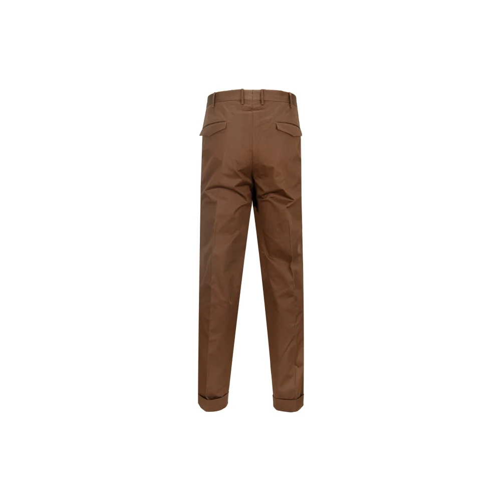 PT Torino Heren Knoop Rits Broek Brown Heren