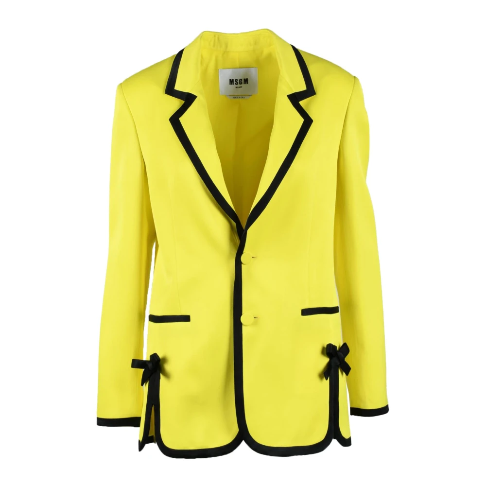Msgm Viscose Jas Yellow Dames