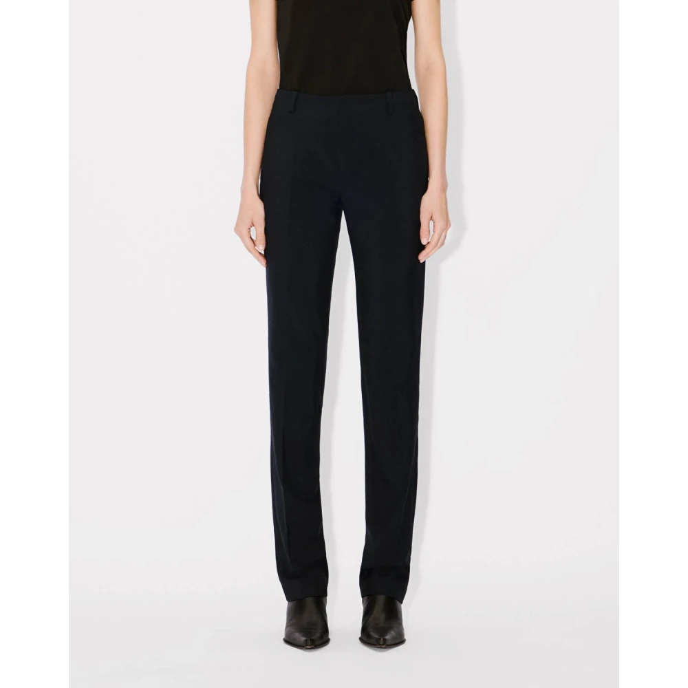 Kenzo Skinny Wollen Broek Blue Dames