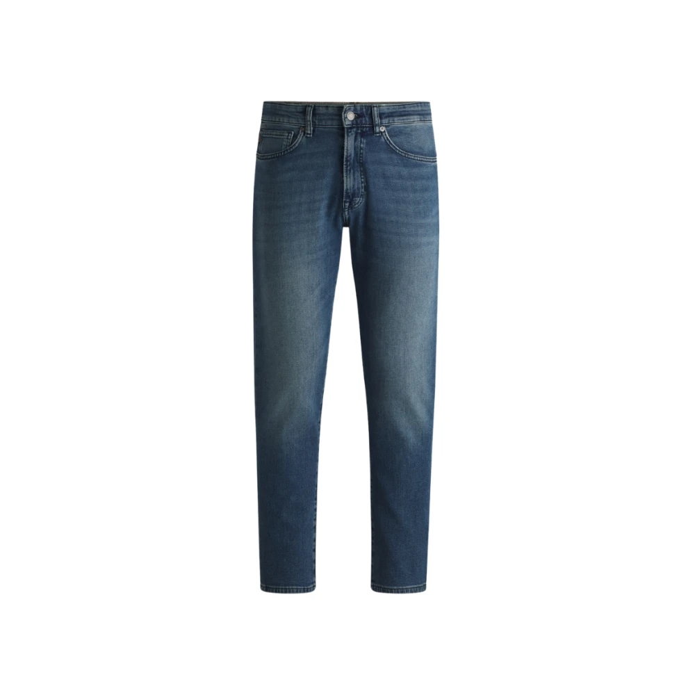 Hugo Boss Regular Fit Jeans 5-Pocket Stijl Taps toelopende pijp Medium blauw Blue Heren