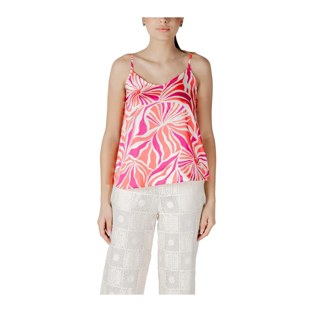 Only Women's Multicolor Sleeveless Tops, M, Floral Print V-Neck Camisole