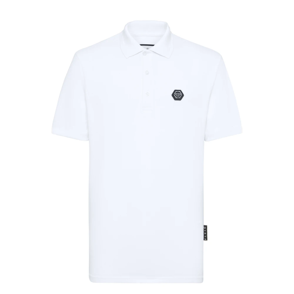 Philipp Plein Men's White Polo Shirts, Xl, Classic Polo Shirt Hexagon