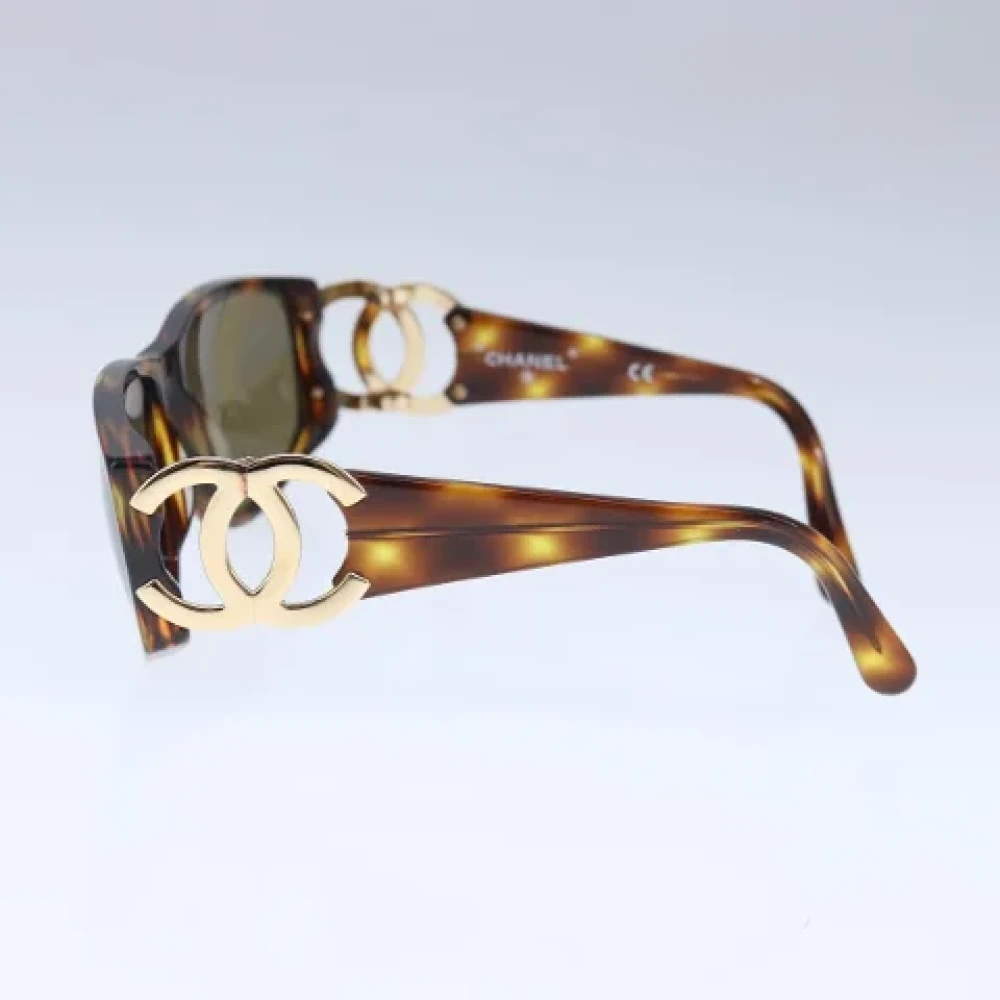 Chanel Vintage Pre-owned Plastic sunglasses Brown Dames