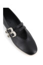 black-leather-ballerina-flat-shoes