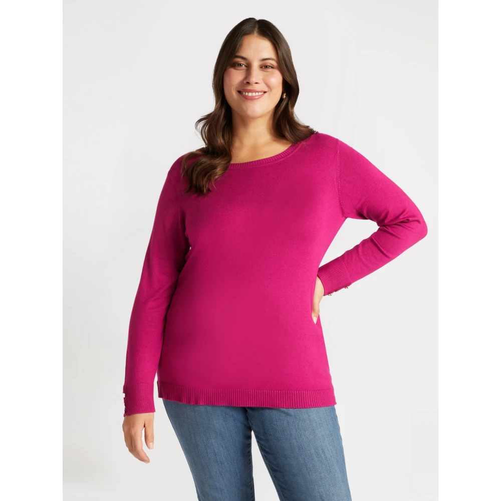 Fiorella Rubino Trui met Lenzing™ Ecovero™ Viscose Pink Dames