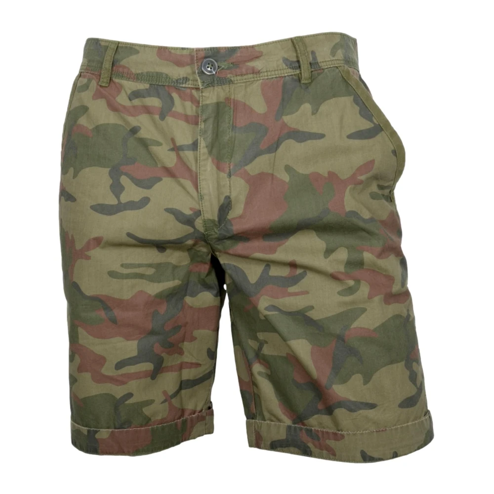 Aeronautica Militare Men's Green Military Style Camouflage Bermuda Shorts - Casual Shorts - Xl - Shorts