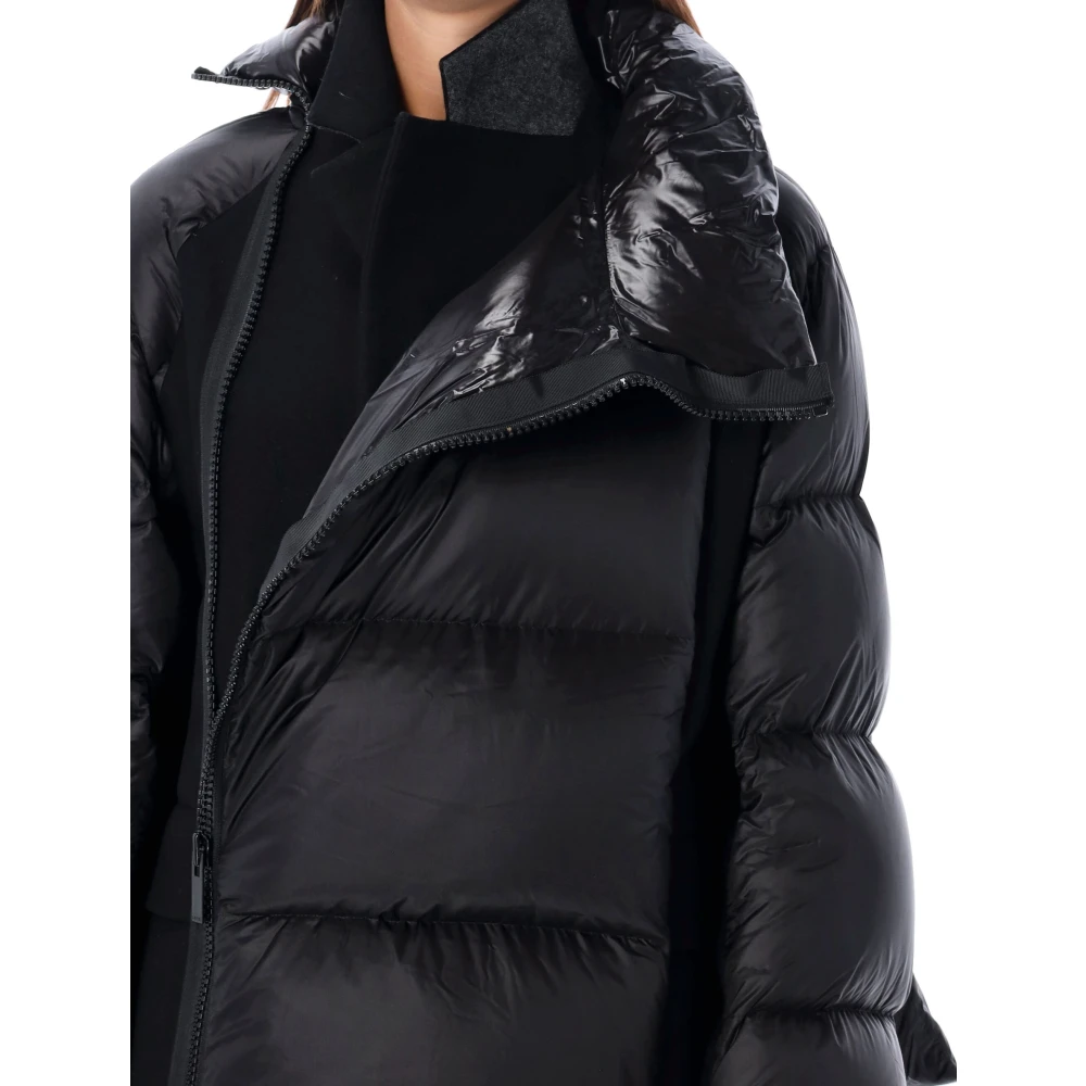 Sacai Zwarte Wol Melton Donsjas Black Dames