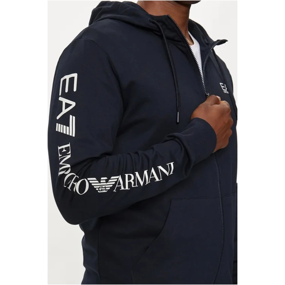 Emporio Armani EA7 Hoodie 100% Katoen Ea7 Blue Heren