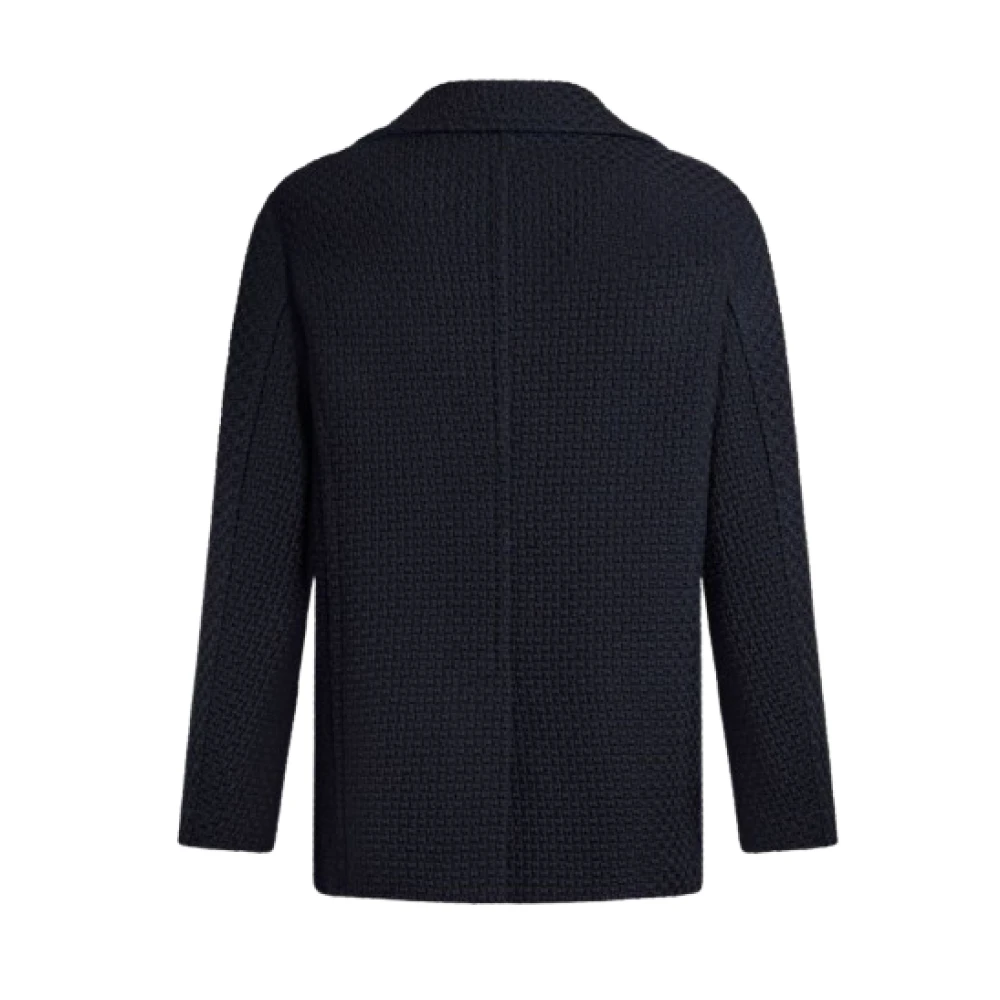 ETRO Wollen Peacoat met Reverskraag Blue Heren