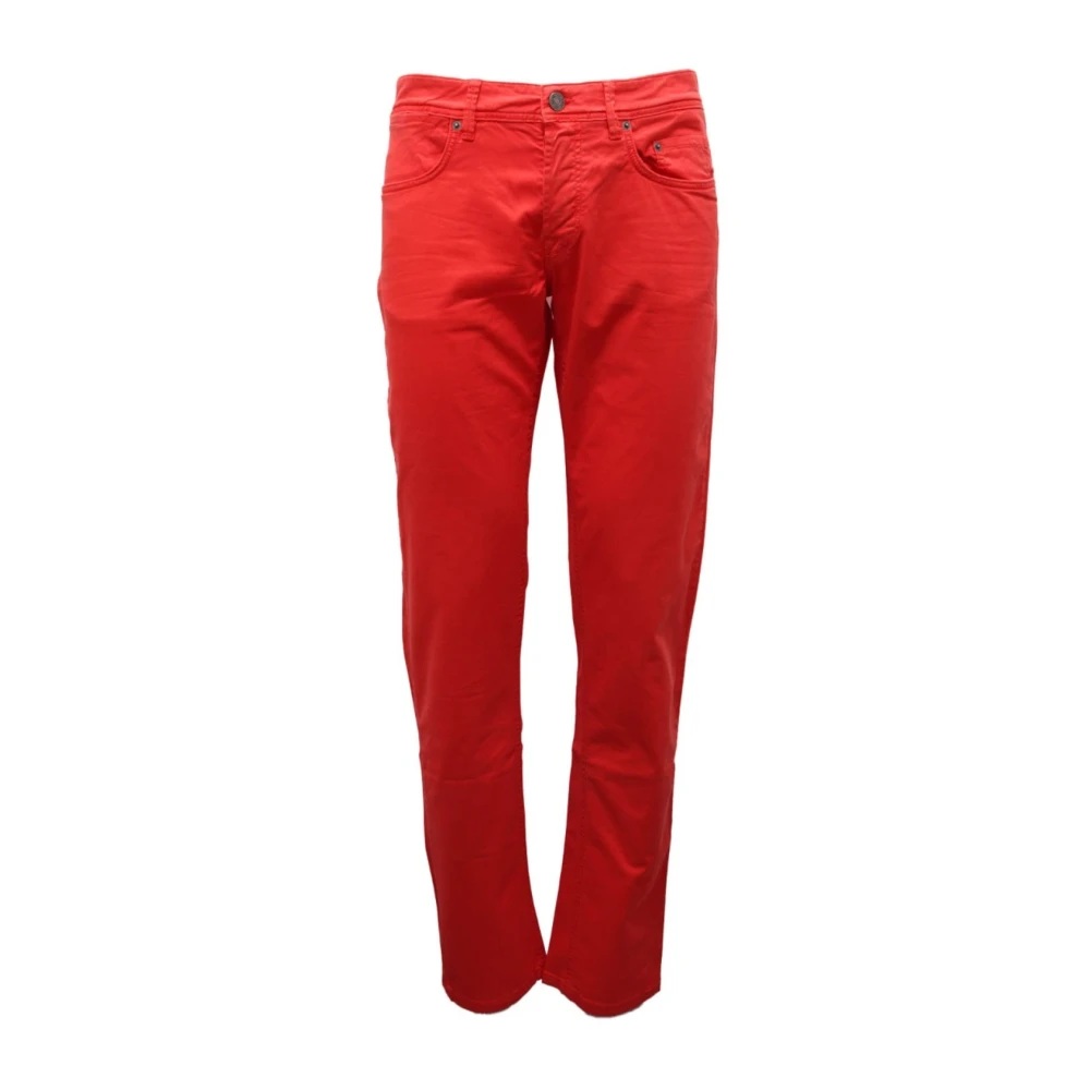 Siviglia Men's Red Vintage Denim Trouser Made In Italy