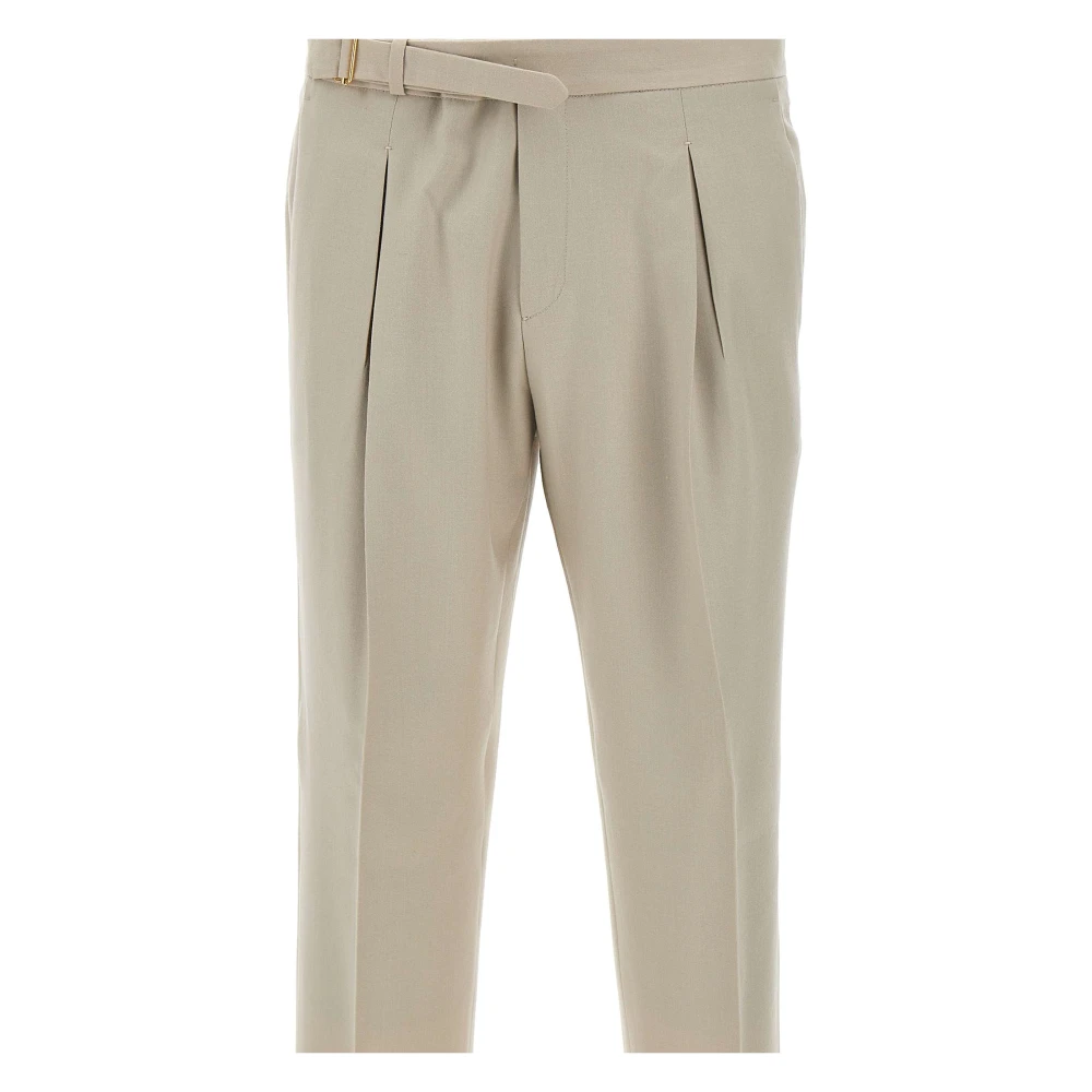 Briglia Beige Wol Kasjmier Flanel Broek Beige Heren