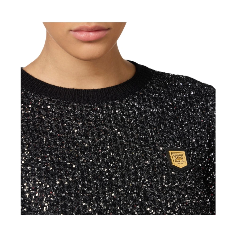 Elisabetta Franchi Stijlvolle Gebreide Top Black Dames