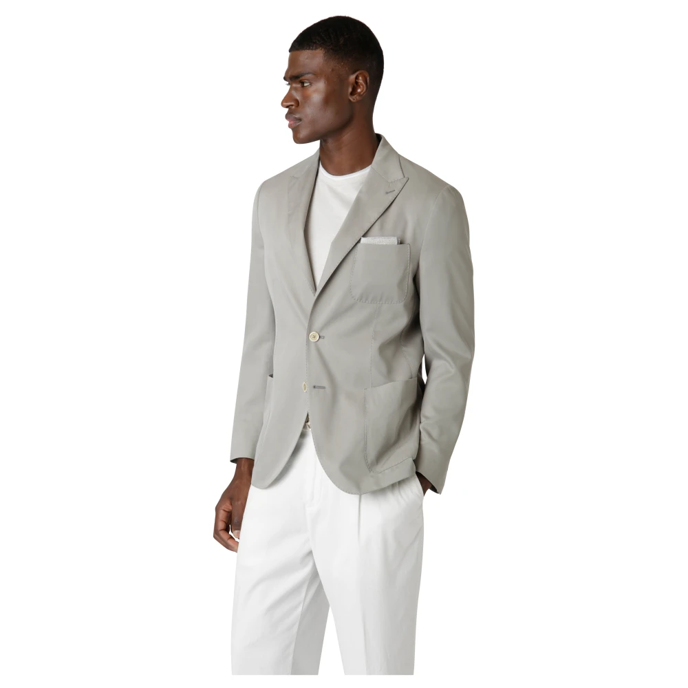 Eleventy Luxe zijden jasje met pieklapel Beige Heren