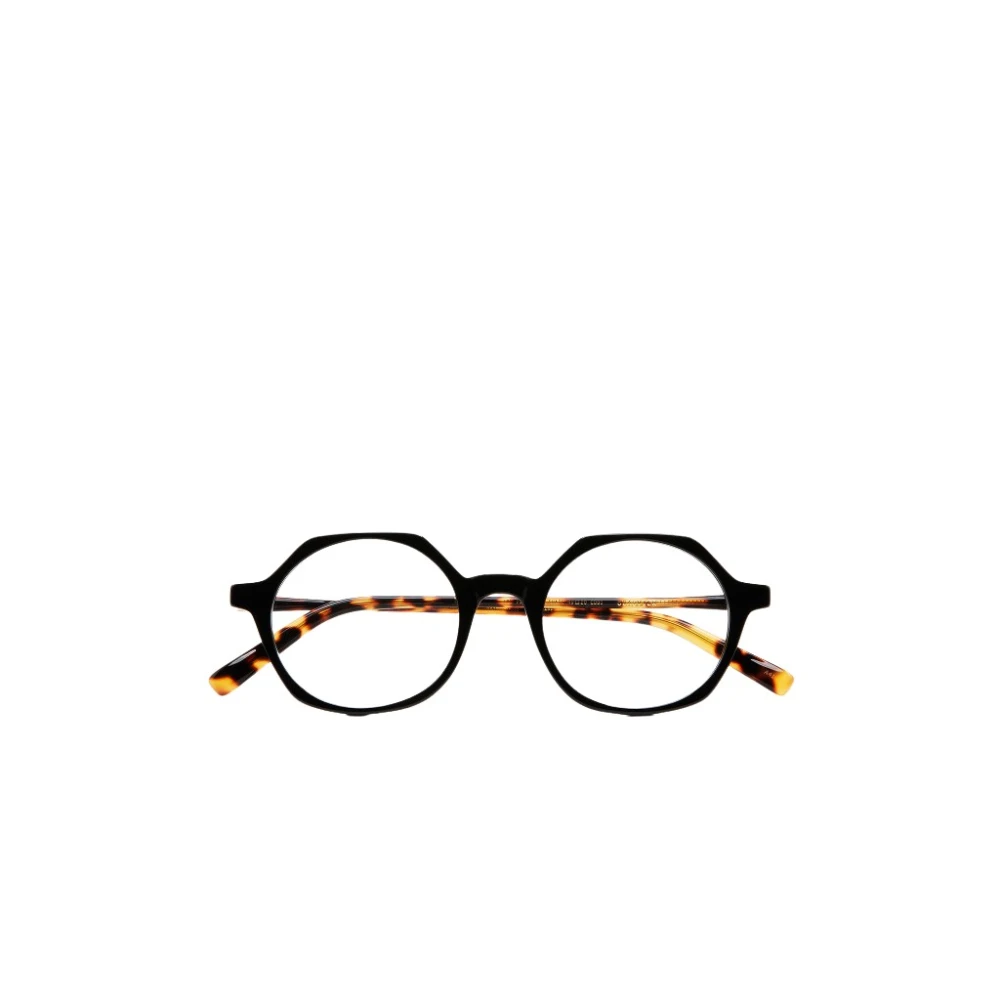 Kaleos Hexagonale Bril van Zwart en Bruin Acetaat Blue Unisex