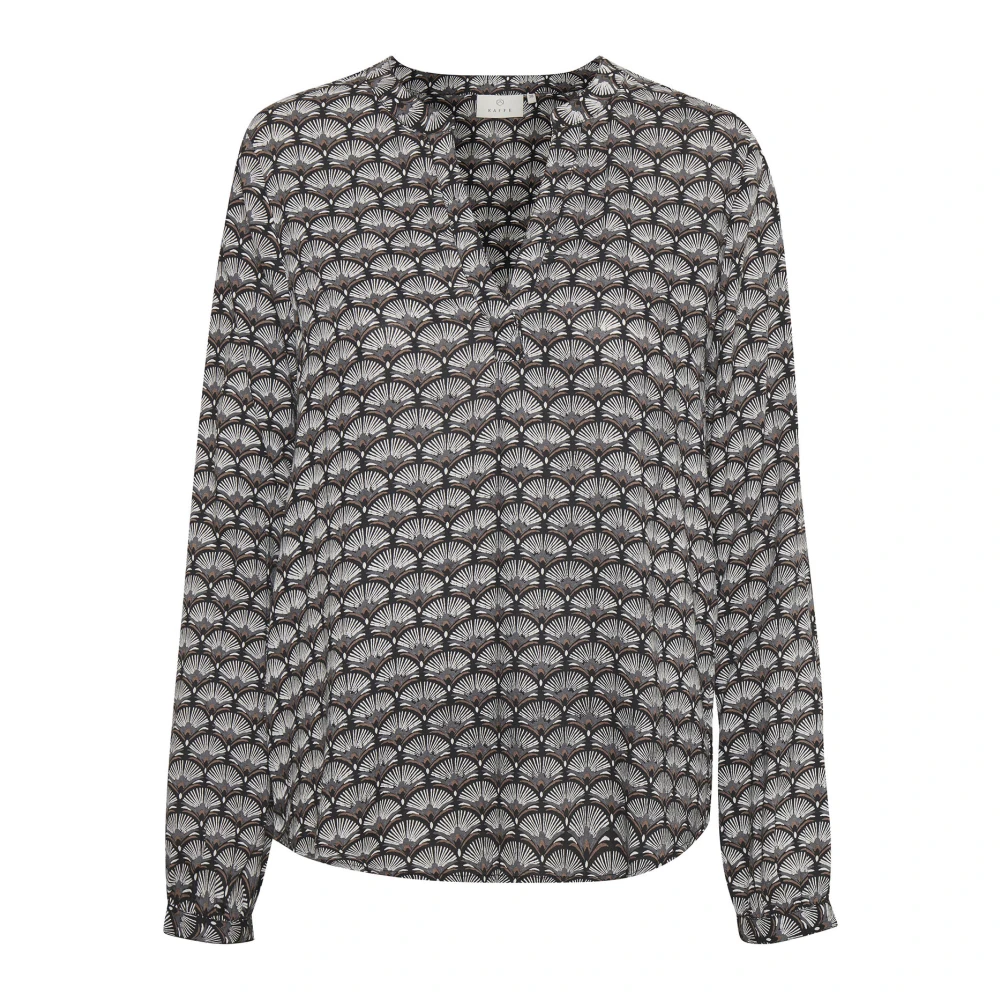 Kaffe Blouse met Bloemenprint en V-Hals Multicolor Dames
