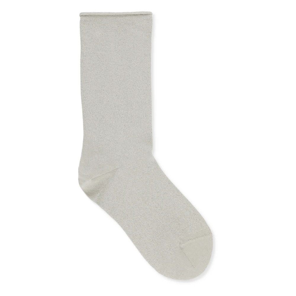 BRUNELLO CUCINELLI Ivoor Beige Ondergoed Sokken met Lurex Beige Dames