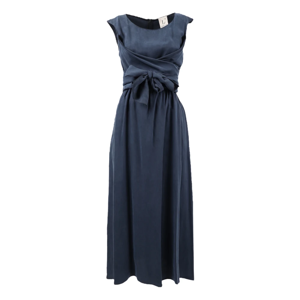 L'Autre Chose Elegante Maxi Jurk Blue Dames