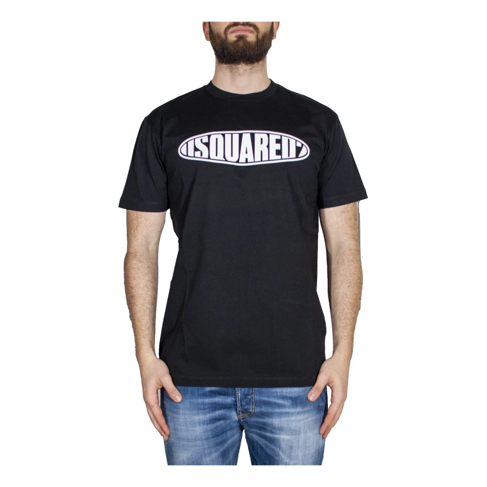 Dsquared2 Surf Board Logo Tee Shirt Black, Herr