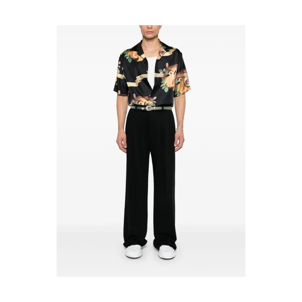 Amiri Zijden Shirt met Leeuw & Bloemenprint Multicolor Heren