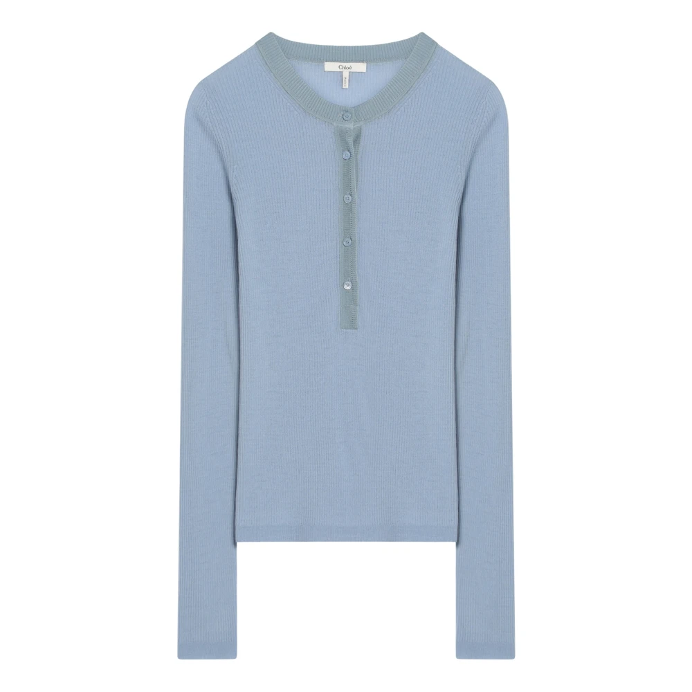 Chloé Ronde Hals Shirt Blue Dames