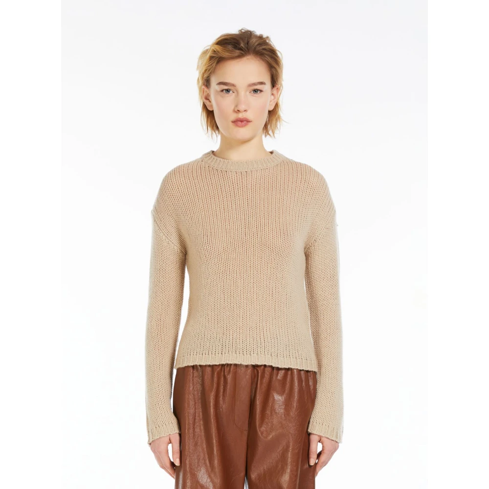 Max Mara Round-neck Knitwear Beige Dames