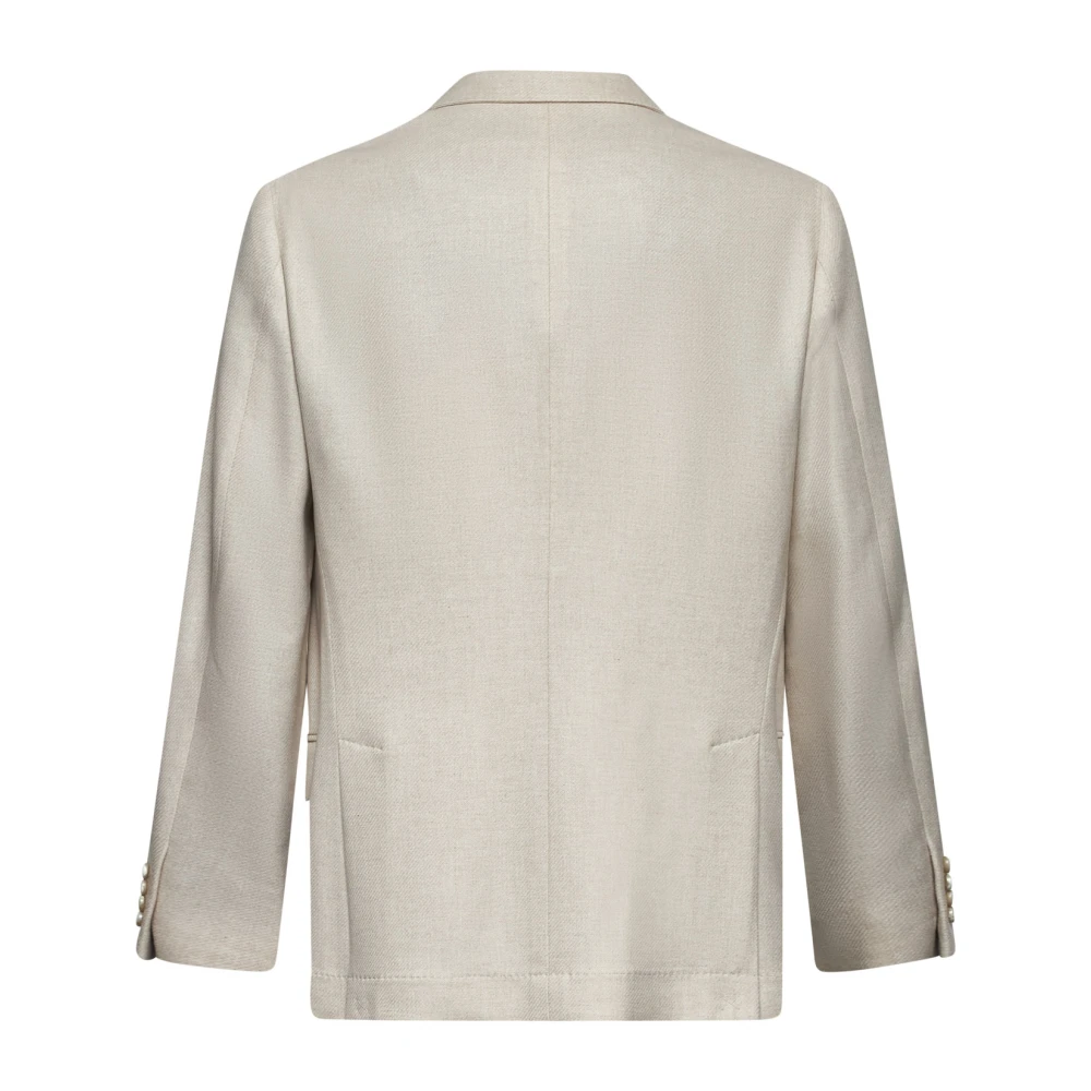 BRUNELLO CUCINELLI Beige Wollen Blend Blazer Jas Beige Heren