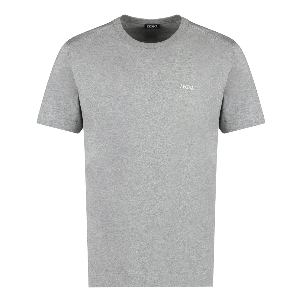 Ermenegildo Zegna Katoenen T-shirt met logo Gray Heren