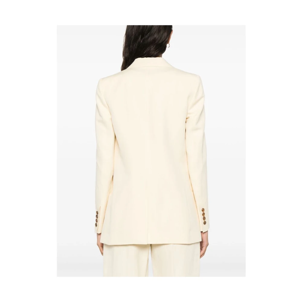 Blazé Milano Beige Double-Breasted Jas met Zakken Beige Dames